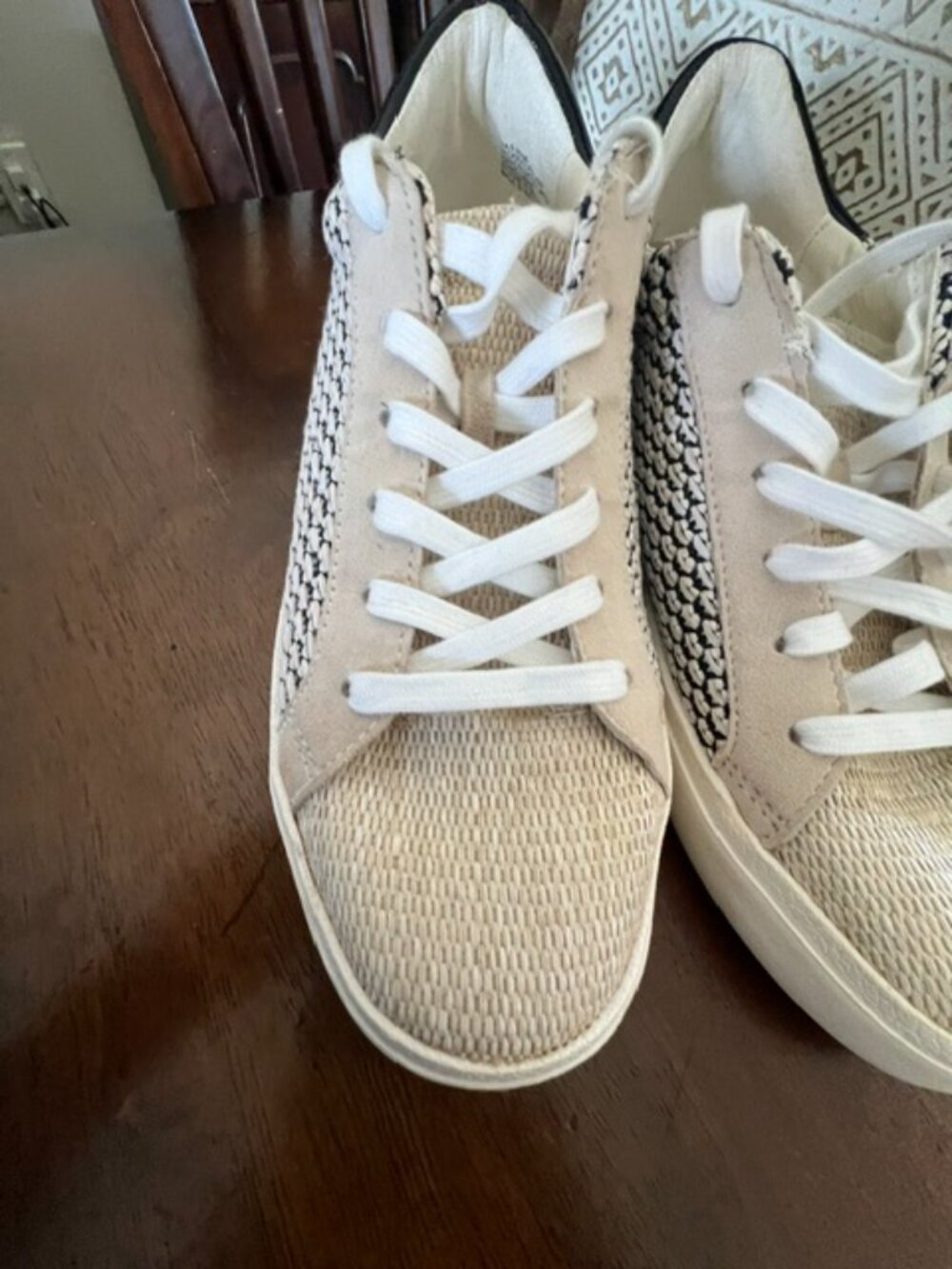 Dolce Vita Zina Woven Raffia Upper Leather Sneakers Womens - Size 8 - Picture 4 of 9